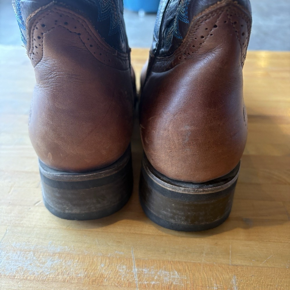 Potrero‎ Brown Western Slip On Boots Square Toe Men's 8 Mex 27 Stitched - Picture 10 of 10